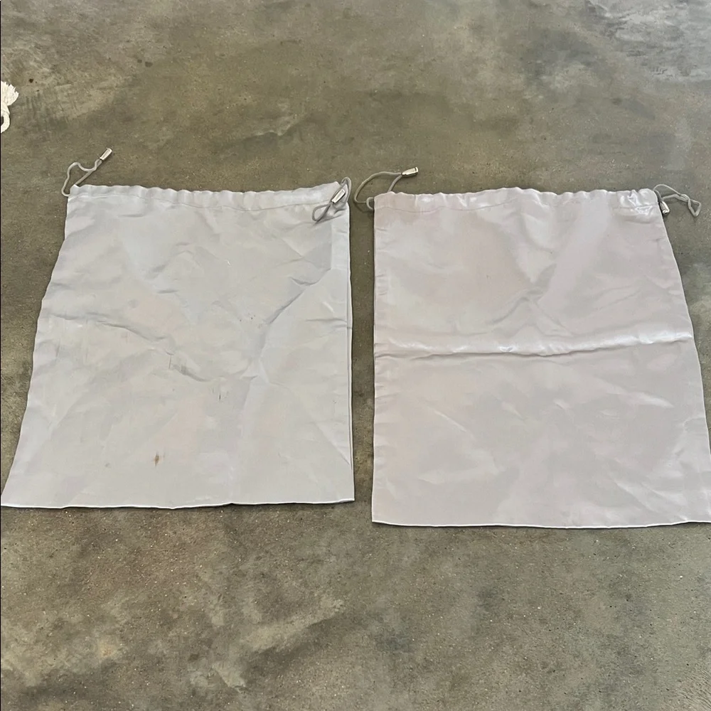 Authentic Giuseppe Zanotti White Satin Drawstring Shoe Bags (Pair)